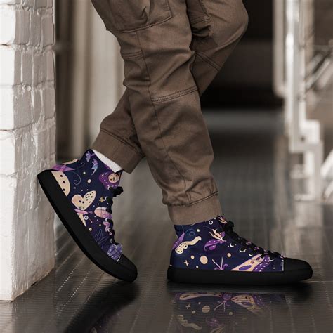 Celestial Enthusiast Men High Top Canvas Shoes Stellar Shoes Etsy