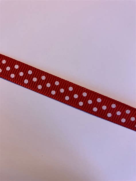 Red Polka Dot Grosgrain Ribbon 1 Metre Mrsicrafts