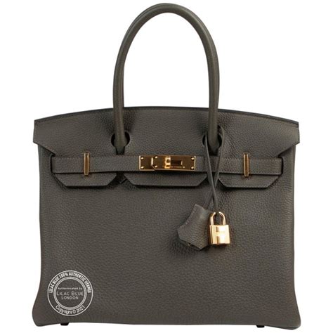 Hermes Birkin 30cm Vert De Gris Togo GHW Lilac Blue London