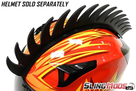 Motorcycle Helmet Peel Stick Angled Mohawk Spike Strip