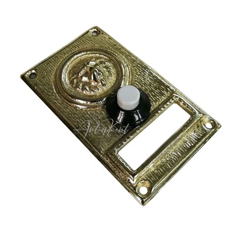 Vintage Style Solid Brass Door Bell Antique Brass Door Bell Push Button Doorbell With Name Tag