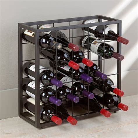 Wine Enthusiast Black Steel Bottle Stackable Grid In Wine