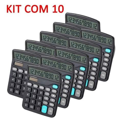 Kit Calculadora Mesa Balc O Escrit Rio Display Digitos Aiker