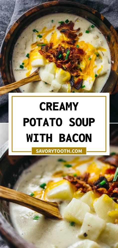 Creamy Potato Soup With Bacon And Cheese