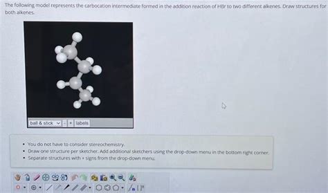 Solved The Following Model Represents The Carbocation Chegg