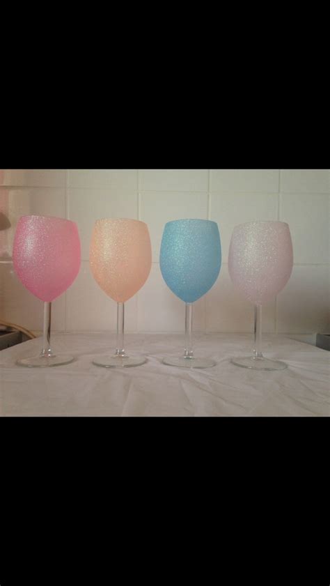 Glitter Wine Glasses Set of 4. - Etsy