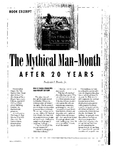 (PDF) The Mythical Man-Month: After 20 years