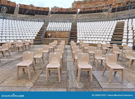 Taormina Sicily Italia Teatro Romano Greco Antico Fotografia