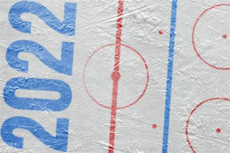 Part of the Hockey Arena with Markings Stock Photo - Image of white ...