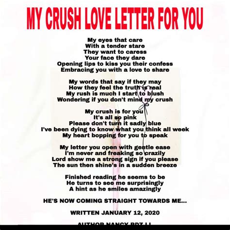 Love Poems : MY CRUSH LOVE LETTER FOR YOU : DU Poetry