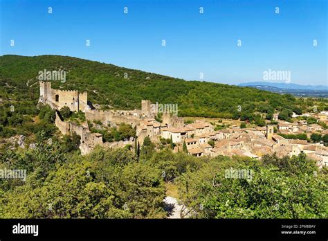 France Ardeche Village Of Saint Montan The Ruins Of The Feudal