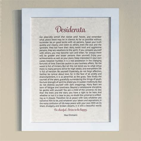 Desiderata Spanish Printable Desiderata En Espa Ol Desiderata Print