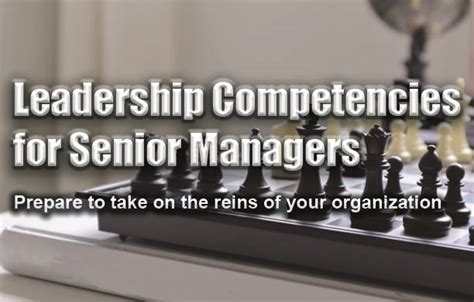 Leadership Competencies For Senior Managers October