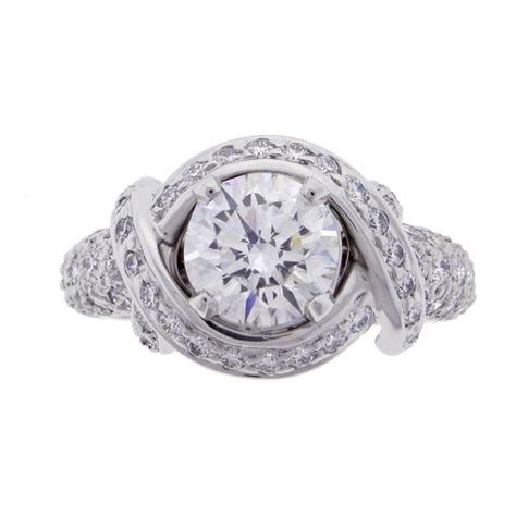 Tiffany And Co Jean Schlumberger Diamond Platinum Engagement Ring At