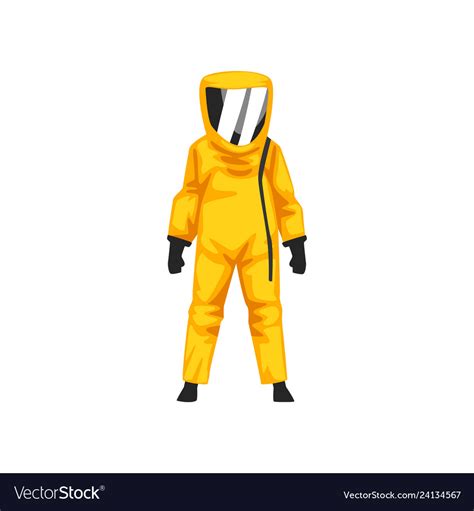 Man in radiation protective suit and helmet Vector Image