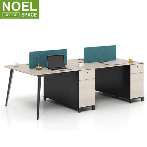 4 person cubicle office laptop workstation with aluminium legs sharing ...