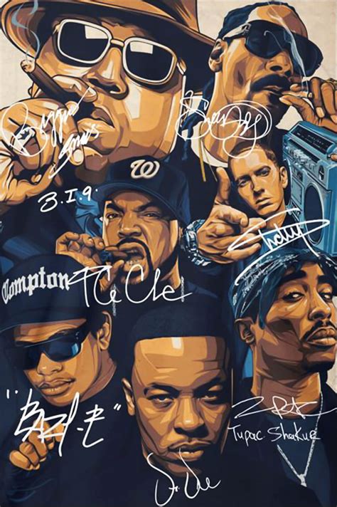 Great Rap Legends Notorious Big Snoop Dogg Ice Cube Eminem Tupac