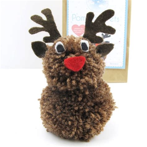 Pom Pom Pets Craft Kit Reindeer By Chips And Sprinkles Pom Pom Crafts