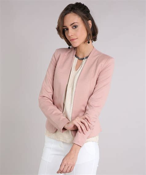 Blazer Feminino Com Ziper Rose 8641689 Rose 1 Blazer Feminino Blazer