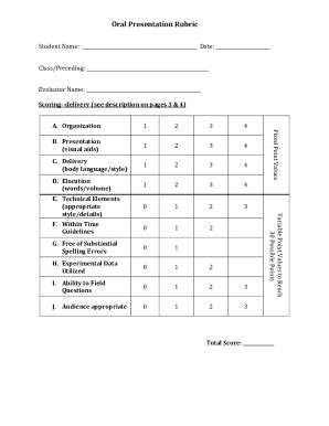 Fillable Online Evaluation Form Oral Presentation Fax Email Print