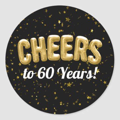 Gold Balloons Cheers To Years Th Birthday Classic Round Sticker