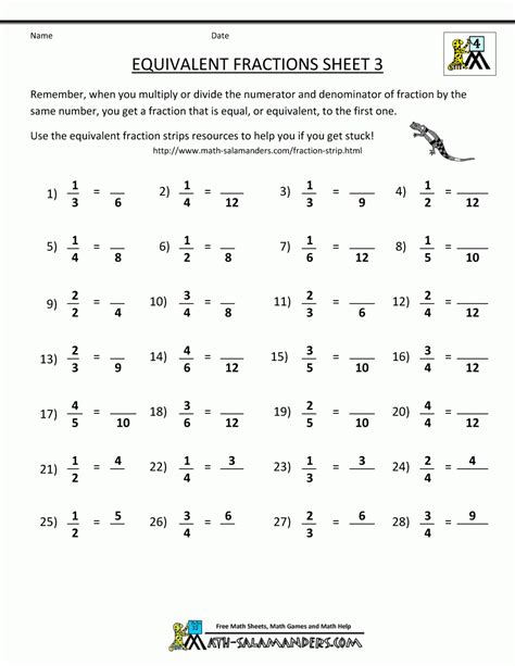 Fractions For Year