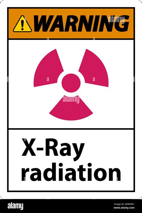 Señal De Advertencia RadiaciÓn De Rayos X Sobre Fondo Blanco Imagen