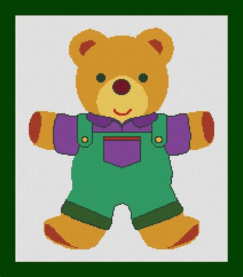 Counted Cross Stitch Pattern Teddy Bear Cute By Instantcrossstitch