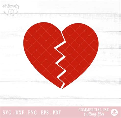 Broken Heart Svg Broken Heart Clipart Heart Svg Cutting Files For