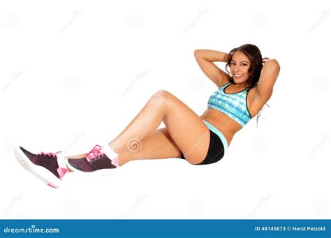 Girl Doing Stomach Crunch Stock Image Image Of Lifestyle 48145673