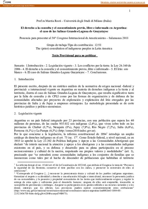 Pdf La Consulta Y El Consentimiento Previo Libre E Informado En