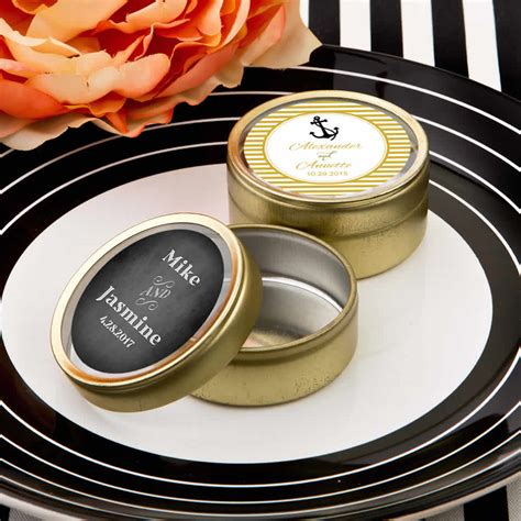 Gold Mint Tins Wedding Favors Personalized LOWEST Price, FREE Rush