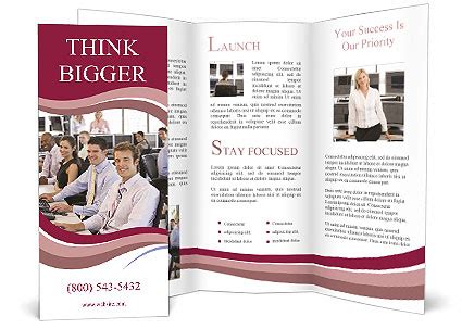 Office Of Active Stock Traders In Action Brochure Template Design Id