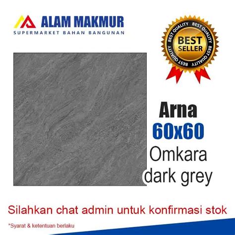 Jual Granit 60x60 Arna Omkara Dark Grey Shopee Indonesia