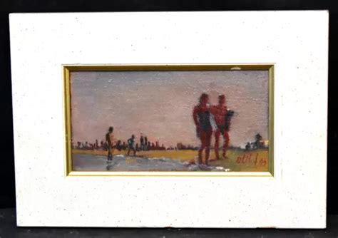 Tableau Huile Bord De Mer Anim Plage S Te Personnages Sign Xx Me Eur