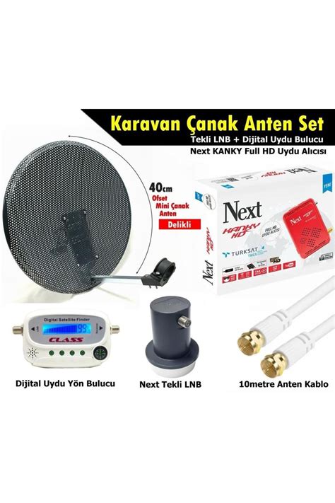 Next Nextstar Antenci 40cm Delikli Karavan Çanak Anten Seti Next HD