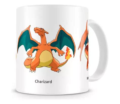 Taza Blanca Pok Mon Evolution Charizard Mercadolibre