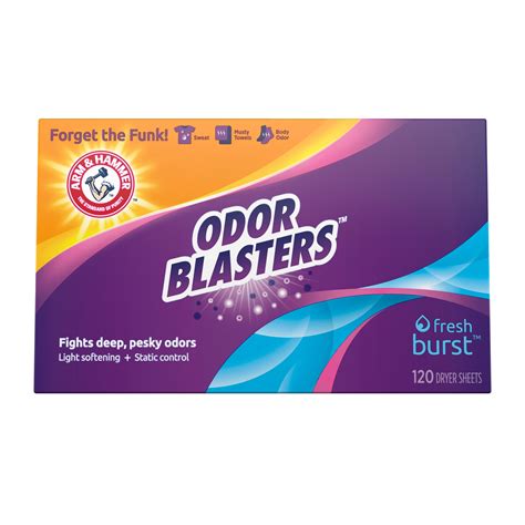 Arm And Hammer Odor Blaster Dryer Sheets Fresh Burst 120 Count