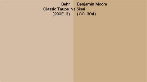 Behr Classic Taupe 290e 3 Vs Benjamin Moore Sisal Cc 304 Side By