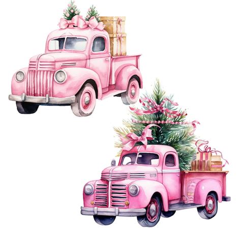 Pink Christmas Clipart Bundle Watercolor Cozy Cute Holiday Clip Art Snowman Tree Clipart