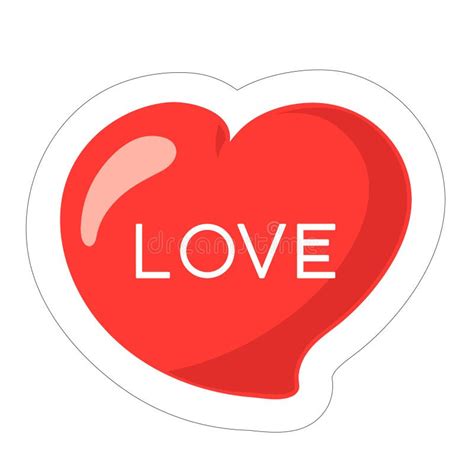 Heart Icon Sticker Vector Illustration Love Text Inside Stock Vector