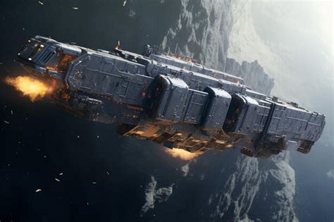 Premium AI Image | Futuristic space cargo ship transporting rare mine 00304 03