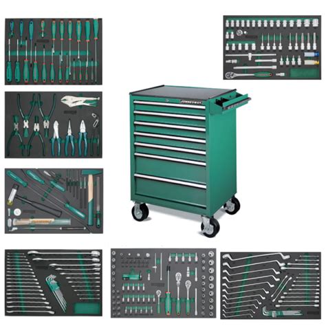 260PCS PROFESSIONAL MECHANIC TOOL SET W 7 DRAWER TOOL TROLLEY C 7DW244V