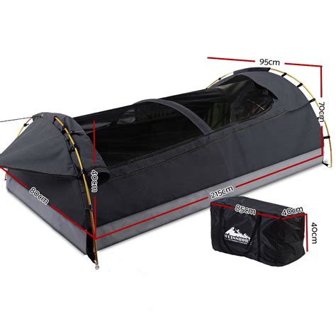 Weisshorn Camping Swags King Single Swag Canvas Tent Deluxe Dark Grey Large – Campingswagoffer