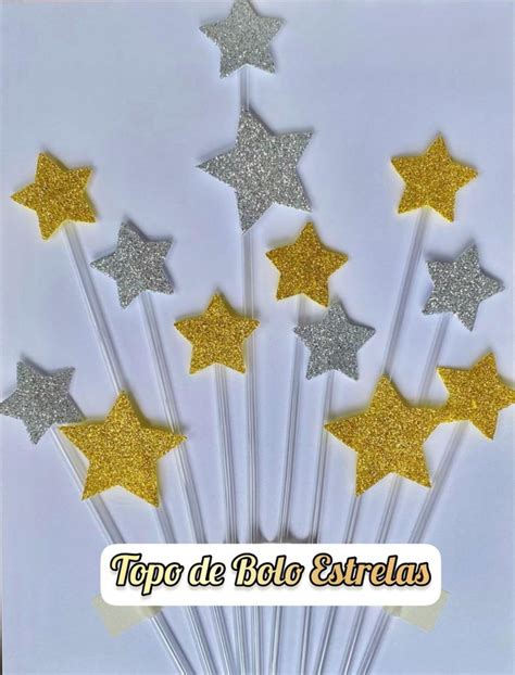 Topo de Bolo Clássico Estrelas Elo7 Produtos Especiais