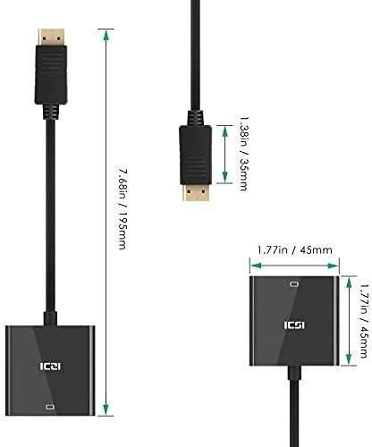 DisplayPort DP To VGA Adapter ICZI Gold Plated DP To VGA Male To