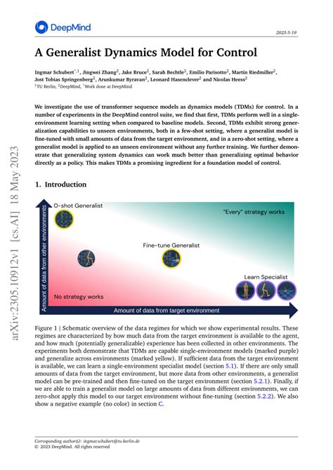 Pdf A Generalist Dynamics Model For Control