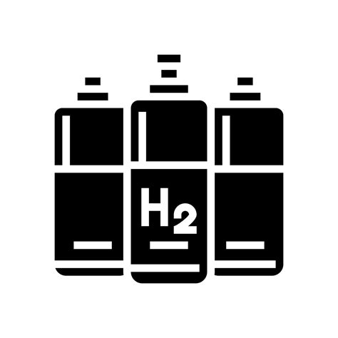 Cylinders Hydrogen Glyph Icon Vector Illustration Vector Art