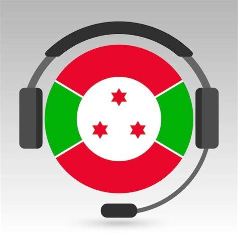 Premium Vector Burundi Flag With Headphones Support Sign Vector