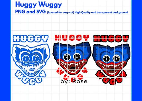 huggy wuggy poppy playtime png  svg cut digital file layered digital